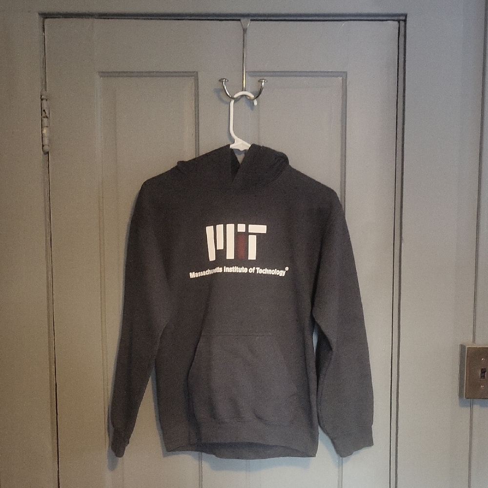 Gildan Dark Gray Hoodie with White Logo